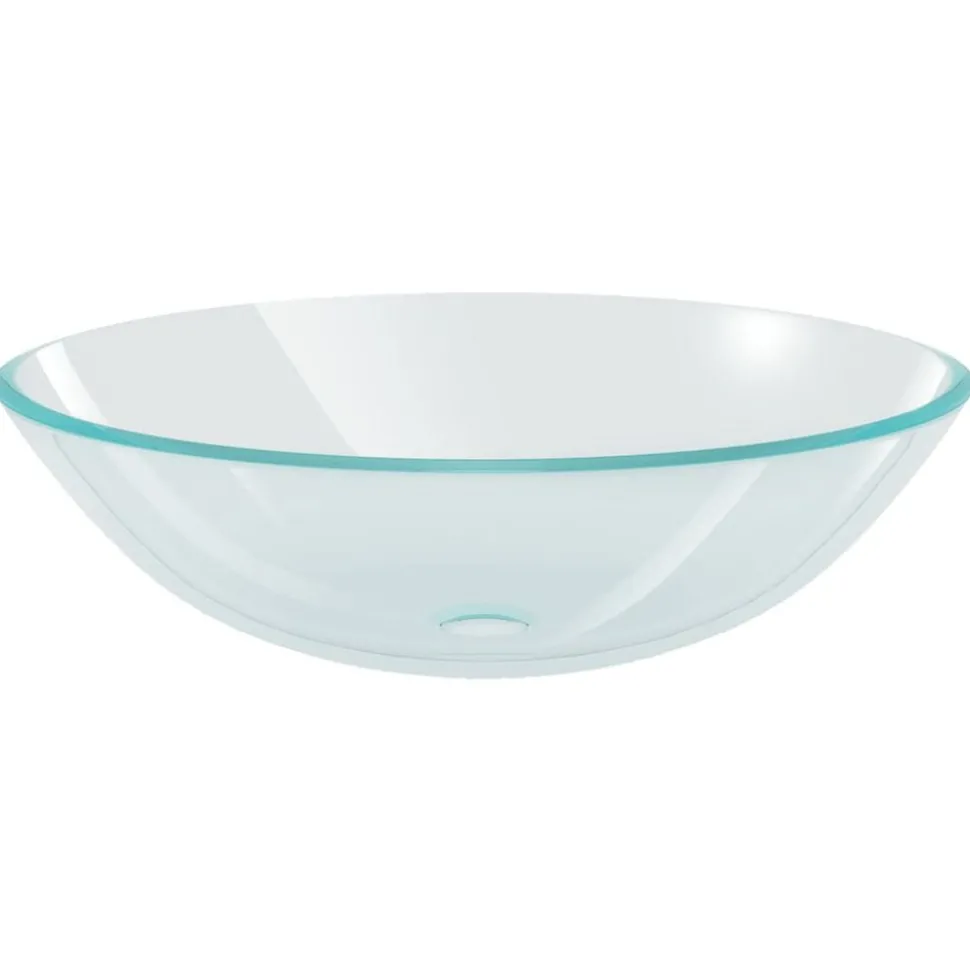 vidaXL Wasbak gehard glas 42 cm transparant