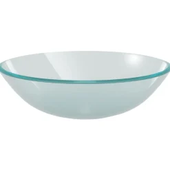 vidaXL Wasbak gehard glas 42 cm matglas