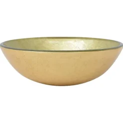 vidaXL Wasbak gehard glas 42 cm goud