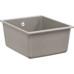 vidaXL Wasbak Grijs 370 x 460 mm 80% Kwarts en 20% Hars