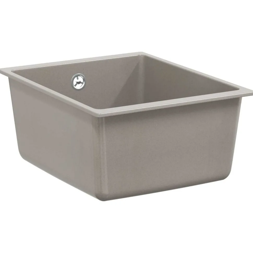 vidaXL Wasbak Grijs 370 x 460 mm 80% Kwarts en 20% Hars