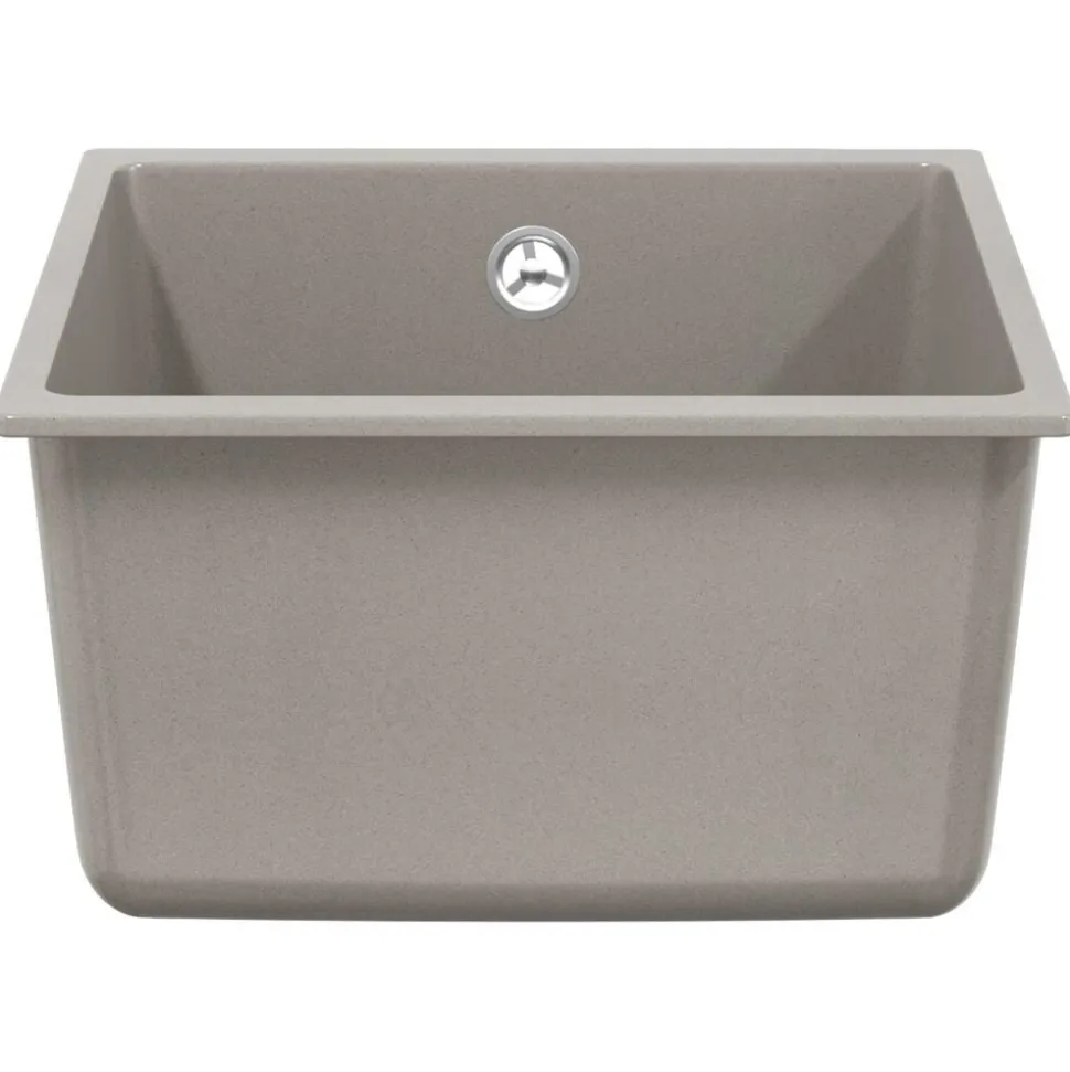 vidaXL Wasbak Grijs 370 x 460 mm 80% Kwarts en 20% Hars
