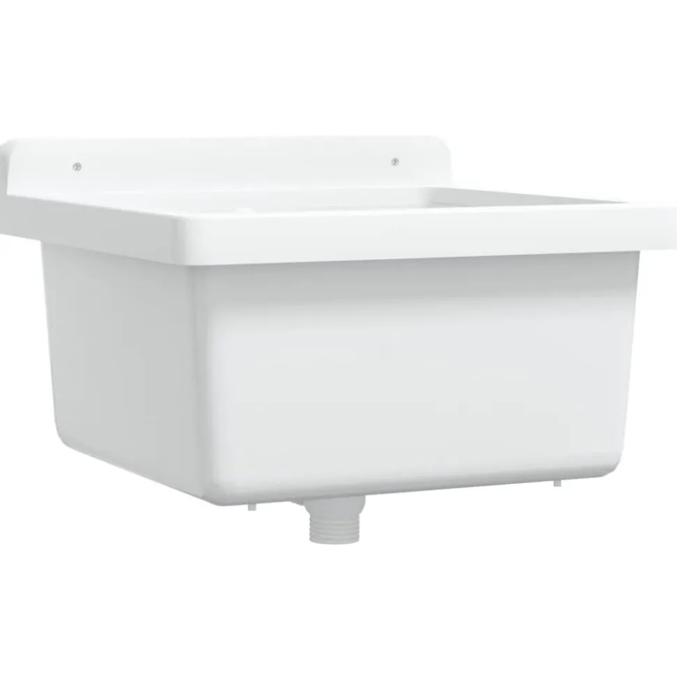 vidaXL Wasbak wandgemonteerd 40x40x24 cm hars wit