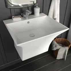vidaXL Wasbak wandgemonteerd 500x450x410 mm keramiek wit