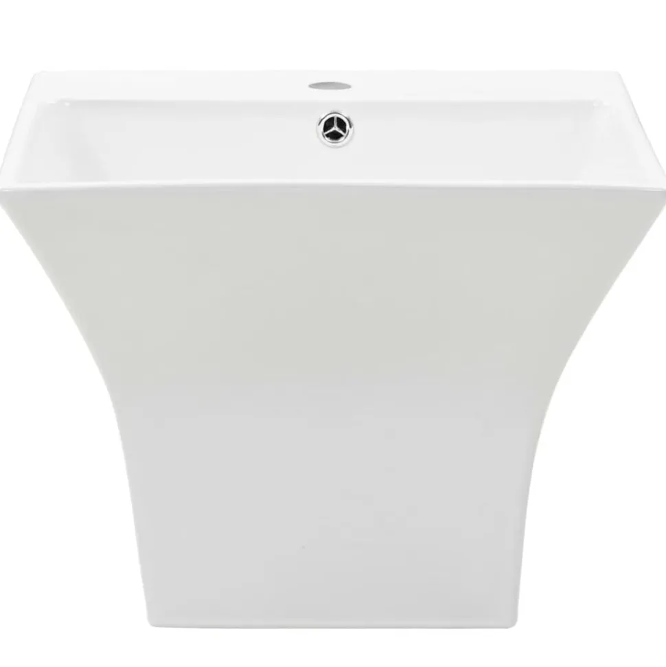 vidaXL Wasbak wandgemonteerd 500x450x410 mm keramiek wit