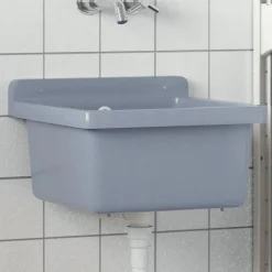 vidaXL Wasbak wandgemonteerd 40x40x24 cm hars grijs