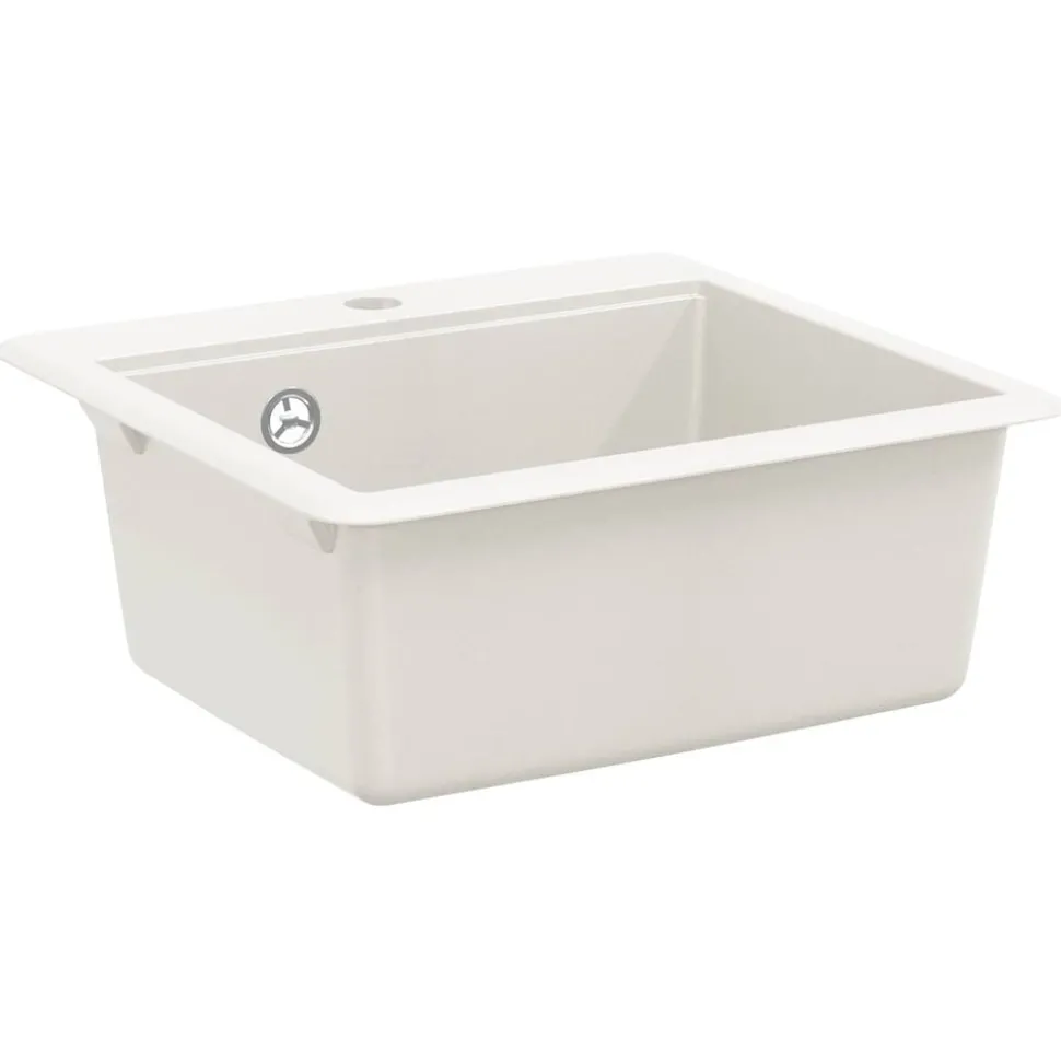 vidaXL Wasbak Wit 470 x 440 mm Graniet