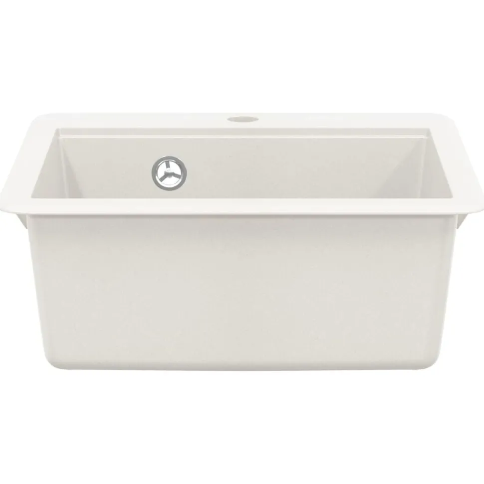 vidaXL Wasbak Wit 470 x 440 mm Graniet