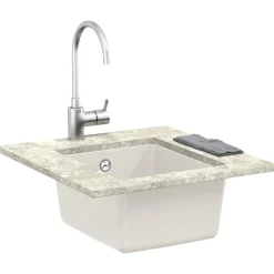 vidaXL Wasbak Wit 370 x 460 mm 80% Kwarts en 20% Hars