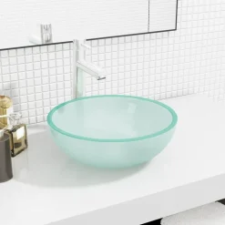 vidaXL Wasbak 35x12 cm gehard glas mat
