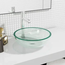 vidaXL Wasbak 35x12 cm gehard glas transparant