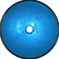 vidaXL Wasbak 42x14 cm gehard glas blauw