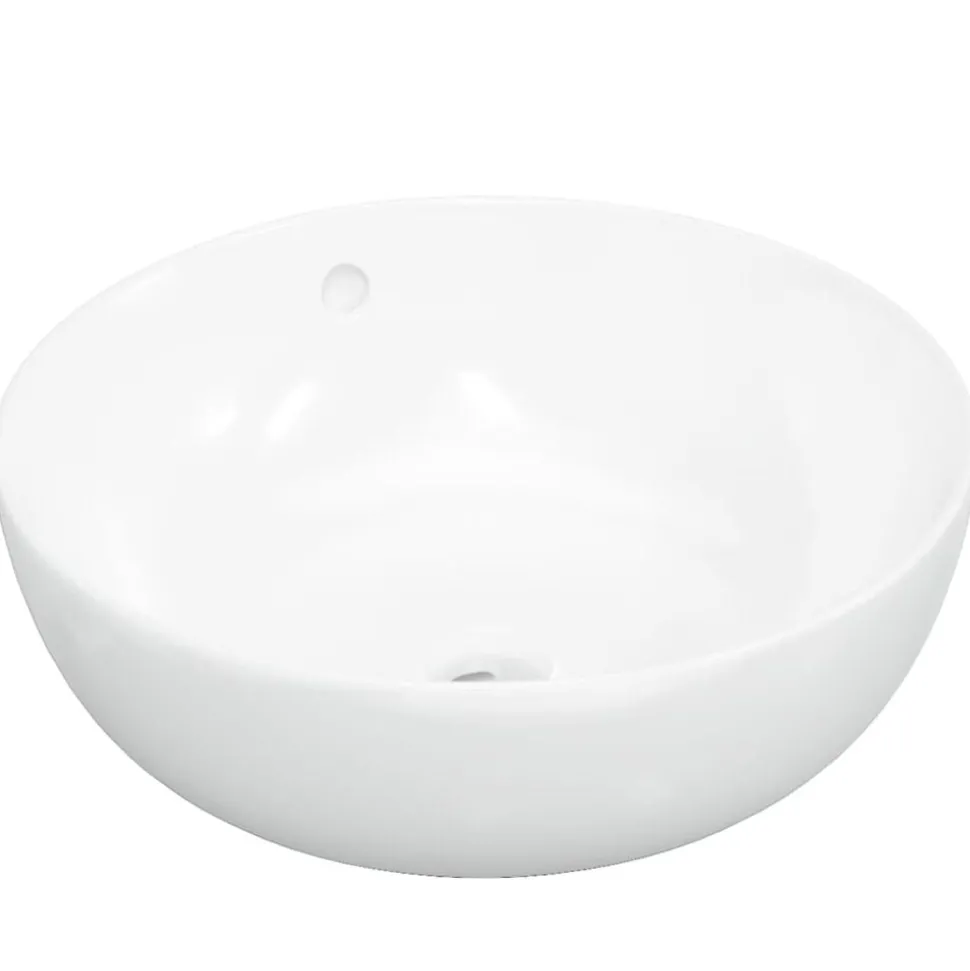 vidaXL Wasbak 44x17 cm rond keramiek wit
