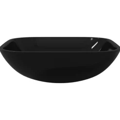 vidaXL Wasbak 42x42x14 cm glas zwart