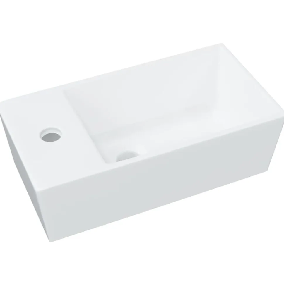 vidaXL Wasbak 48x25x15 cm keramiek wit