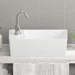 vidaXL Wasbak 48x25x15 cm keramiek wit