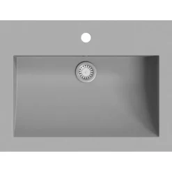 vidaXL Wasbak 600x450x120 mm graniet grijs