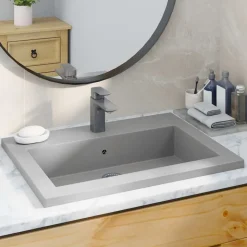 vidaXL Wasbak 600x450x120 mm graniet grijs