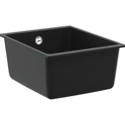 vidaXL Wasbak Zwart 370 x 460 mm 80% Kwarts en 20% Hars