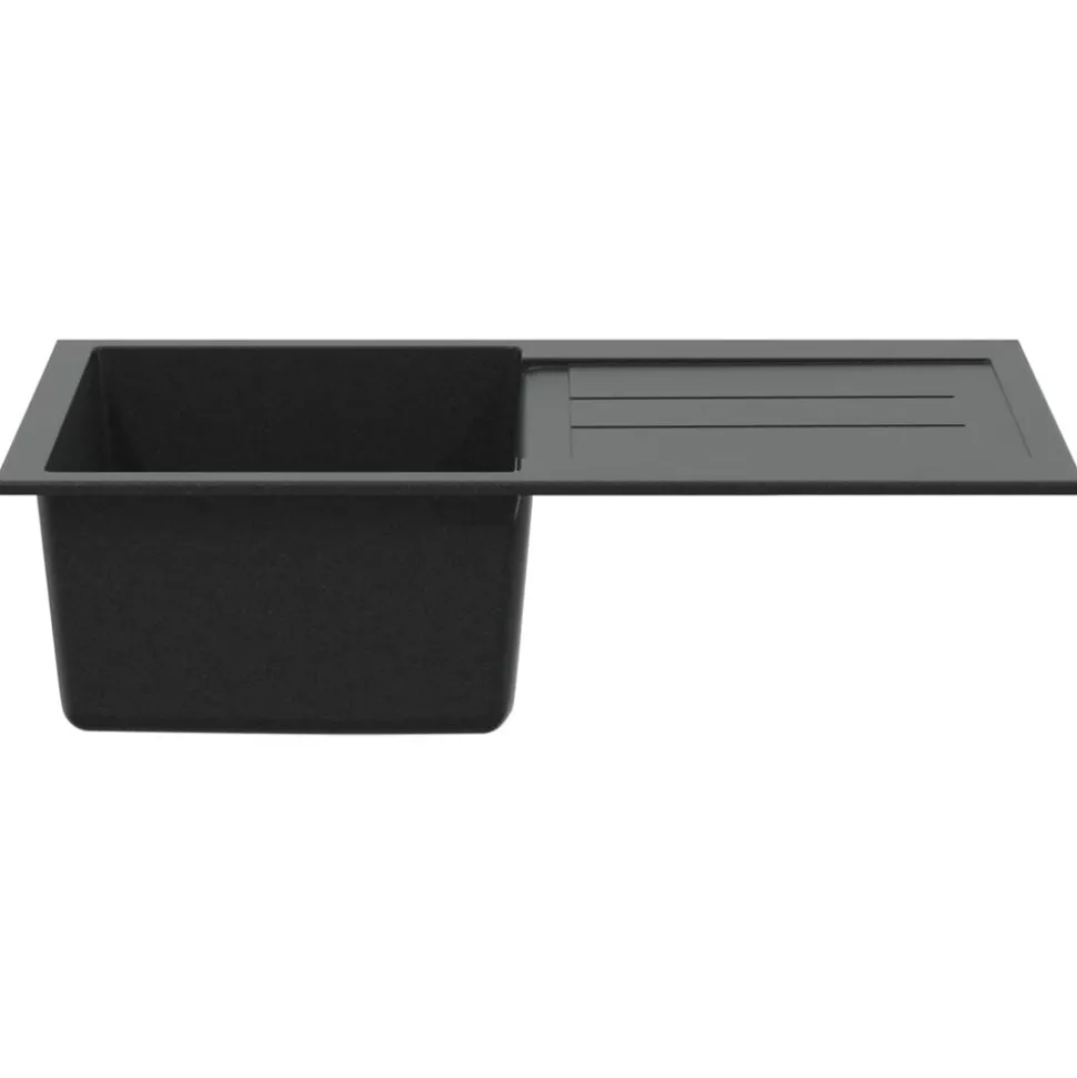 vidaXL Wasbak Zwart 780 x 500 mm 80% Kwarts en 20% Hars