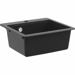 vidaXL Wasbak Zwart 470 x 440 mm Graniet