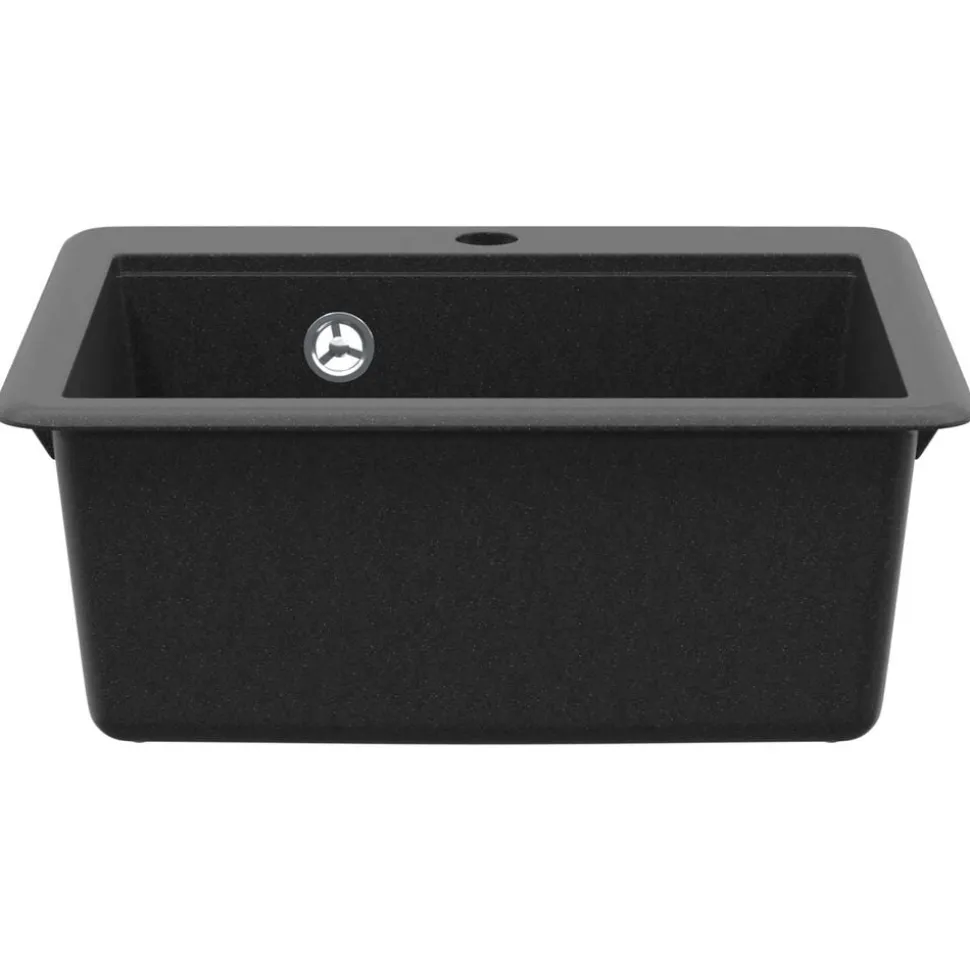 vidaXL Wasbak Zwart 470 x 440 mm Graniet