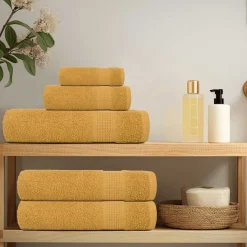 vidaXL Washandjes FROGN 2 st 30x30 cm 360 g/m² goud