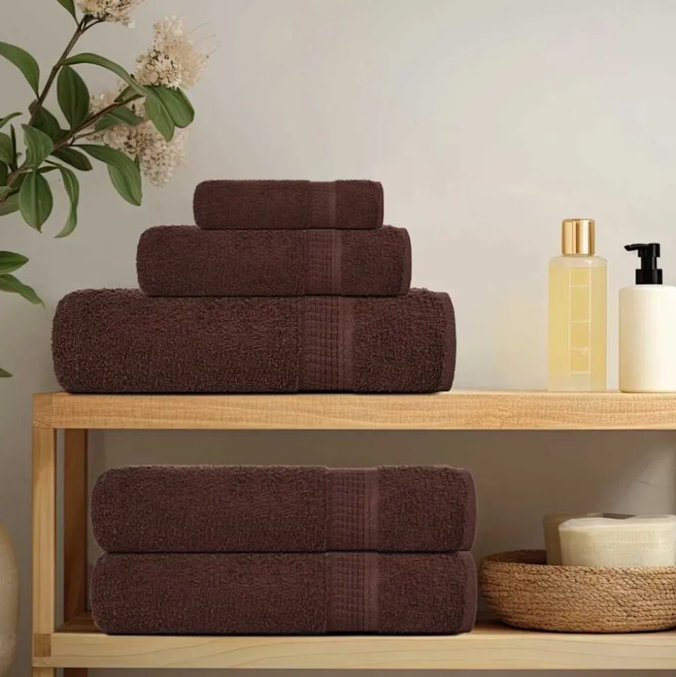 vidaXL Washandjes FROGN 2 st 30x30 cm 360 g/m² bruin