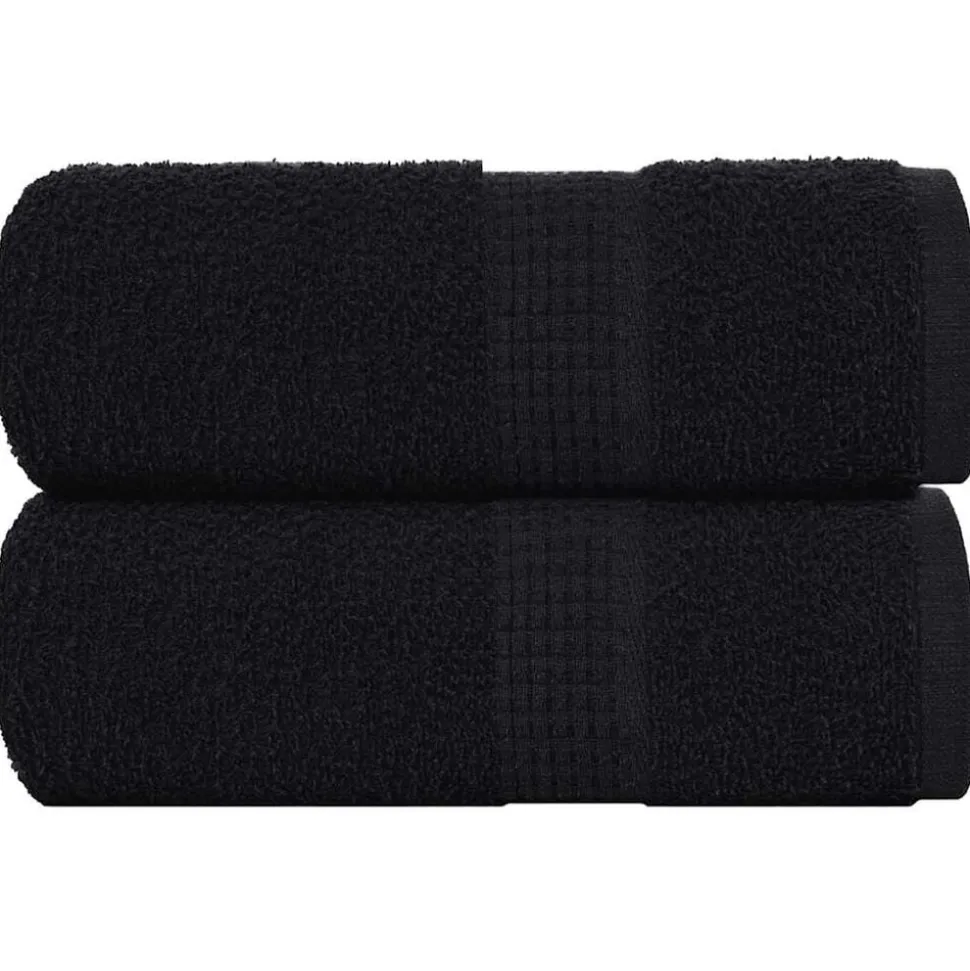 vidaXL Washandjes FROGN 2 st 30x30 cm 360 g/m² zwart