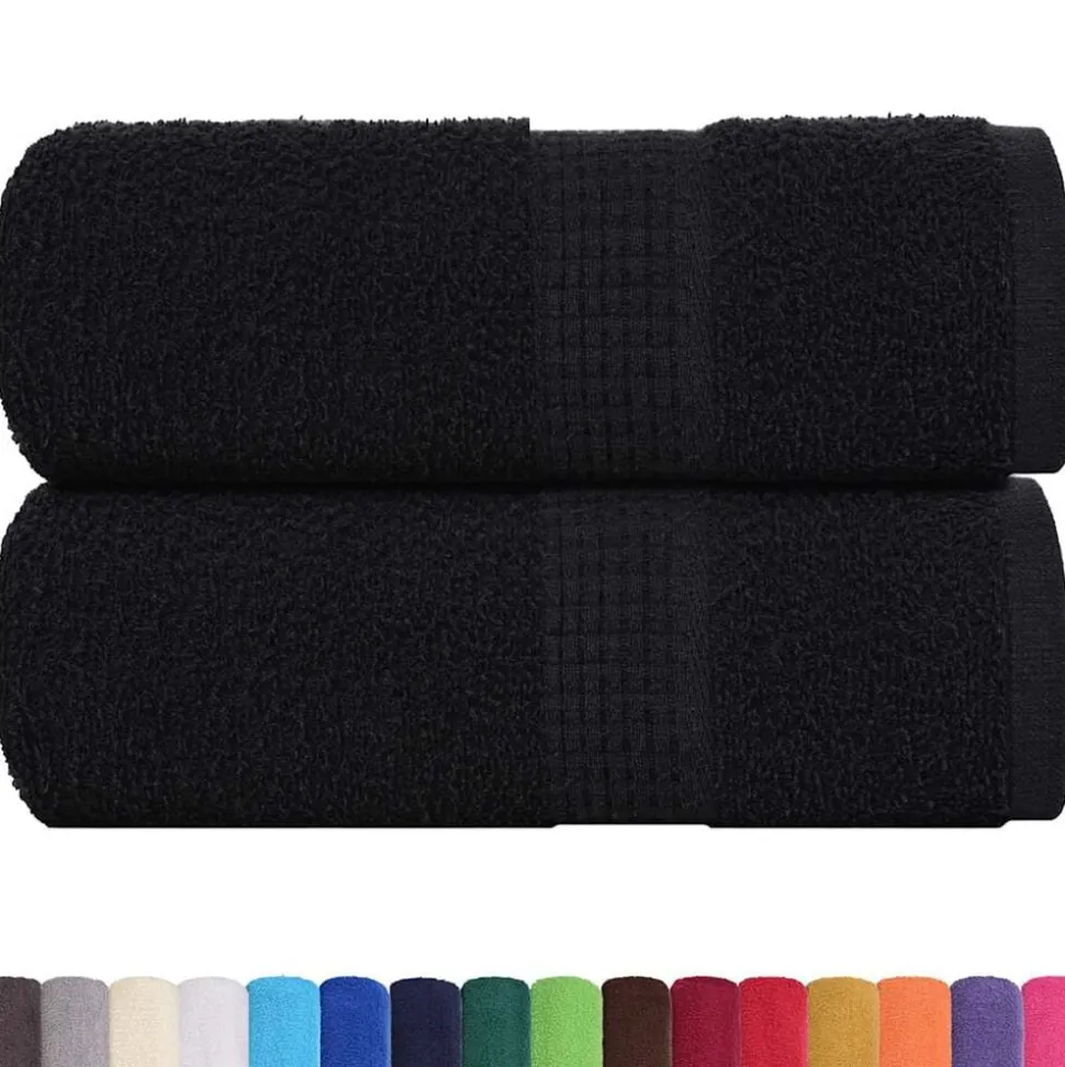 vidaXL Washandjes FROGN 2 st 30x30 cm 360 g/m² zwart