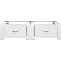 vidaXL Wasmachine- en drogerverhoger dubbel met lades wit