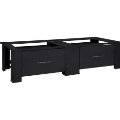 vidaXL Wasmachine Pedestal 2 pcs Zwart 127 x 54,5 x 32,5 cm Staal