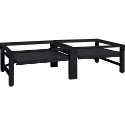 vidaXL Wasmachine Pedestal 2 pcs Zwart 124,5 x 61,5 x 32,5 cm Staal
