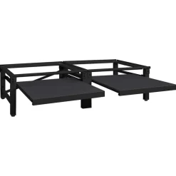 vidaXL Wasmachine Pedestal 2 pcs Zwart 124,5 x 61,5 x 32,5 cm Staal