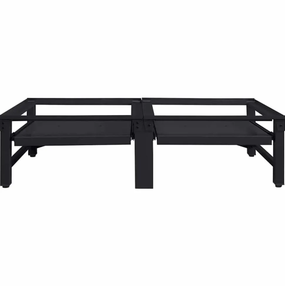 vidaXL Wasmachine Pedestal 2 pcs Zwart 124,5 x 61,5 x 32,5 cm Staal