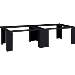 vidaXL Wasmachine Pedestal 2 pcs Zwart 127 x 54,5 x 32,5 cm Staal