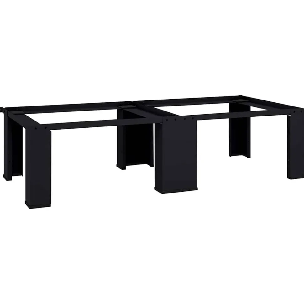 vidaXL Wasmachine Pedestal 2 pcs Zwart 127 x 54,5 x 32,5 cm Staal