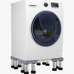 vidaXL Wasmachinebasis Grijs 67 x 67 x 21,5 cm Roestvrij staal