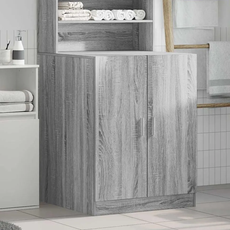 vidaXL Wasmachinekast 71x71,5x91,5 cm grijs sonoma eikenkleurig