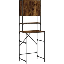 vidaXL Wasmachinekast 68x48,5x194 cm gerookt eikenkleurig