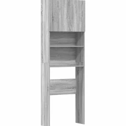 vidaXL Wasmachinekast 64x24x190 cm bewerkt hout grijs sonoma eikenkl
