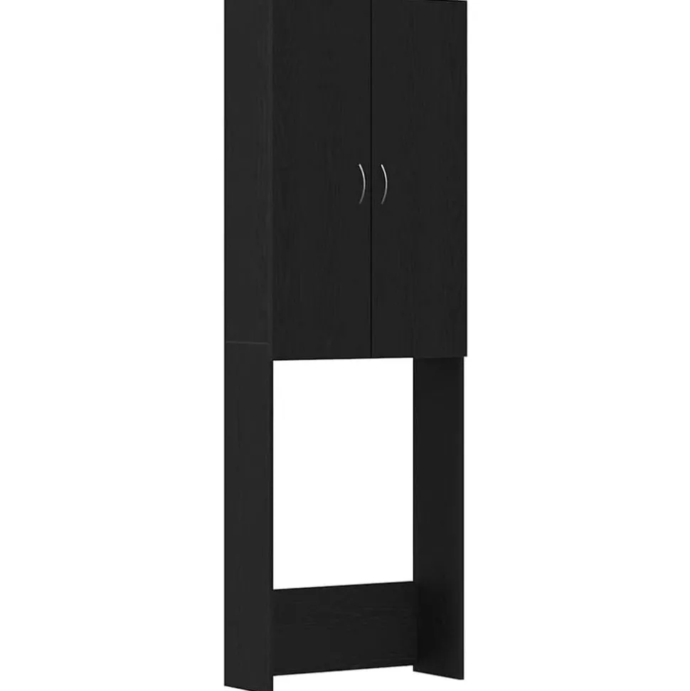 vidaXL Wasmachinekast 64x25,5x190 cm zwart eikenkleur