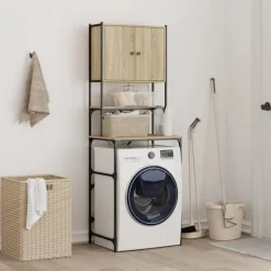 vidaXL Wasmachinekast 68x48,5x194 cm sonoma eikenkleurig