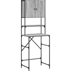 vidaXL Wasmachinekast 68x48,5x194 cm grijs sonoma eikenkleurig