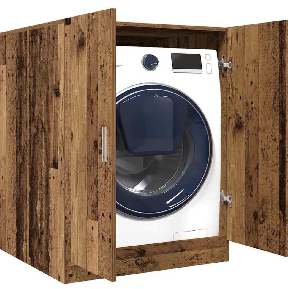 vidaXL Wasmachinekast 70,5x71,5x91,5 cm oud houtkleurig