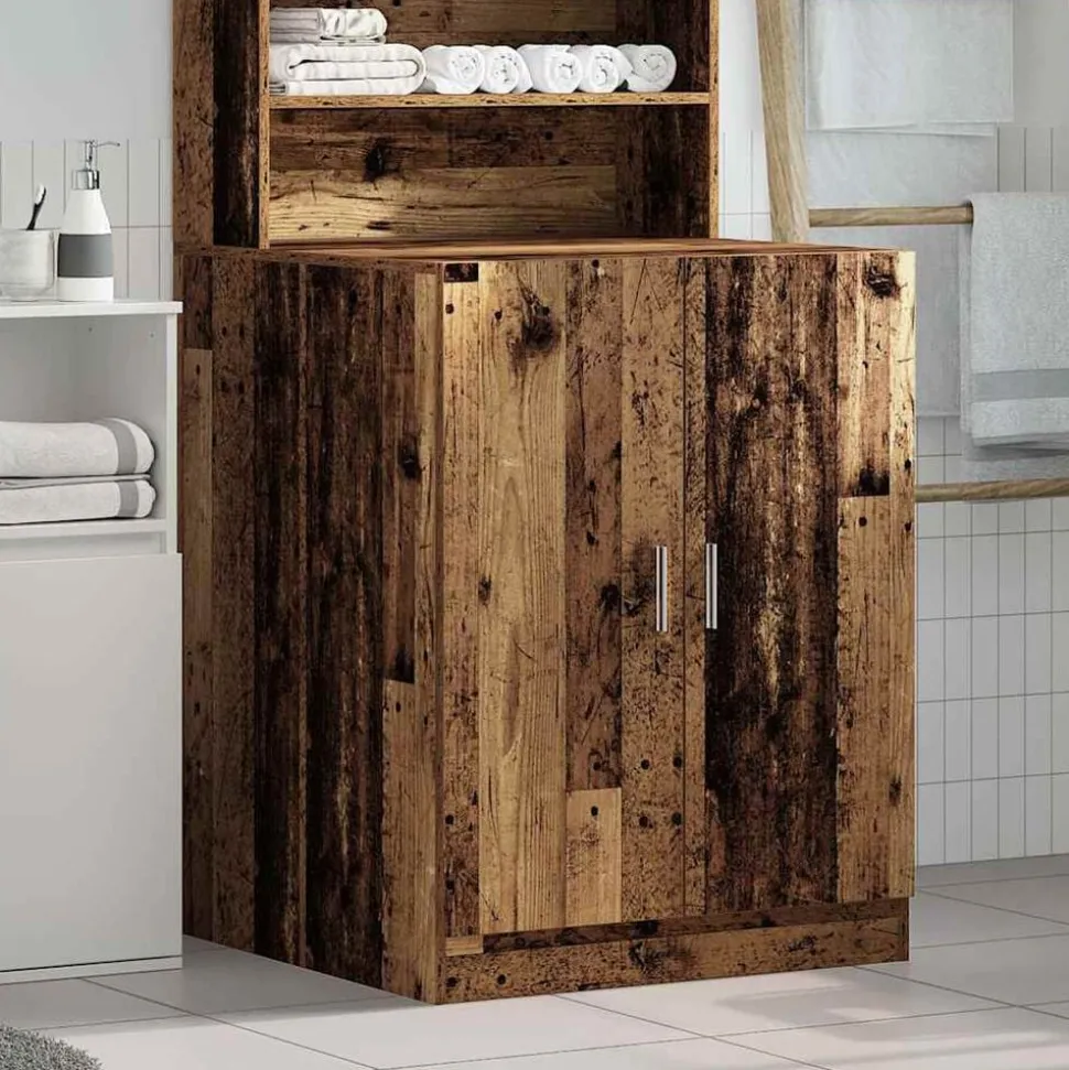 vidaXL Wasmachinekast 70,5x71,5x91,5 cm oud houtkleurig