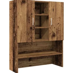 vidaXL Wasmachinekast 70,5x25,5x90 cm oud houtkleurig