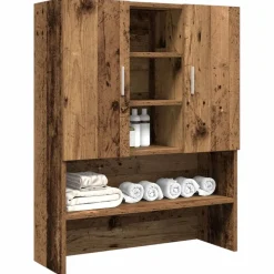 vidaXL Wasmachinekast 70,5x25,5x90 cm oud houtkleurig