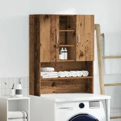 vidaXL Wasmachinekast 70,5x25,5x90 cm oud houtkleurig