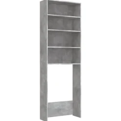 vidaXL Wasmachinekast 64x24x190 cm betongrijs